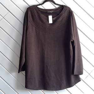 🥳 Lane Bryant black knit embroidered scoop neck sweater